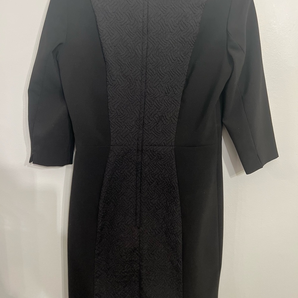 H&M Little Black Dress 3/4 Sleeve Slimming Detail Size 8 - Picture 5 of 6